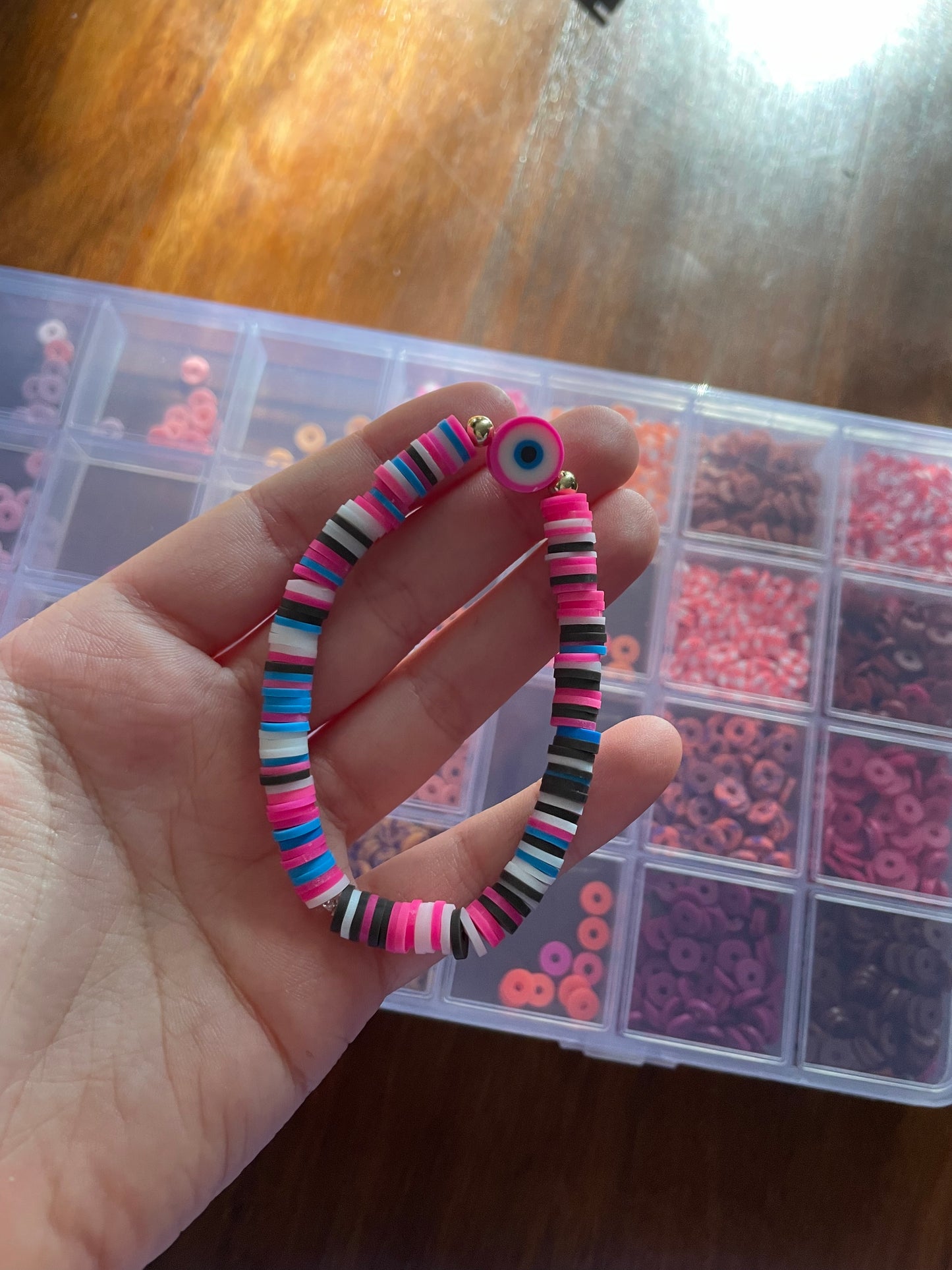 Hot pink evil eye bracelet 🧿