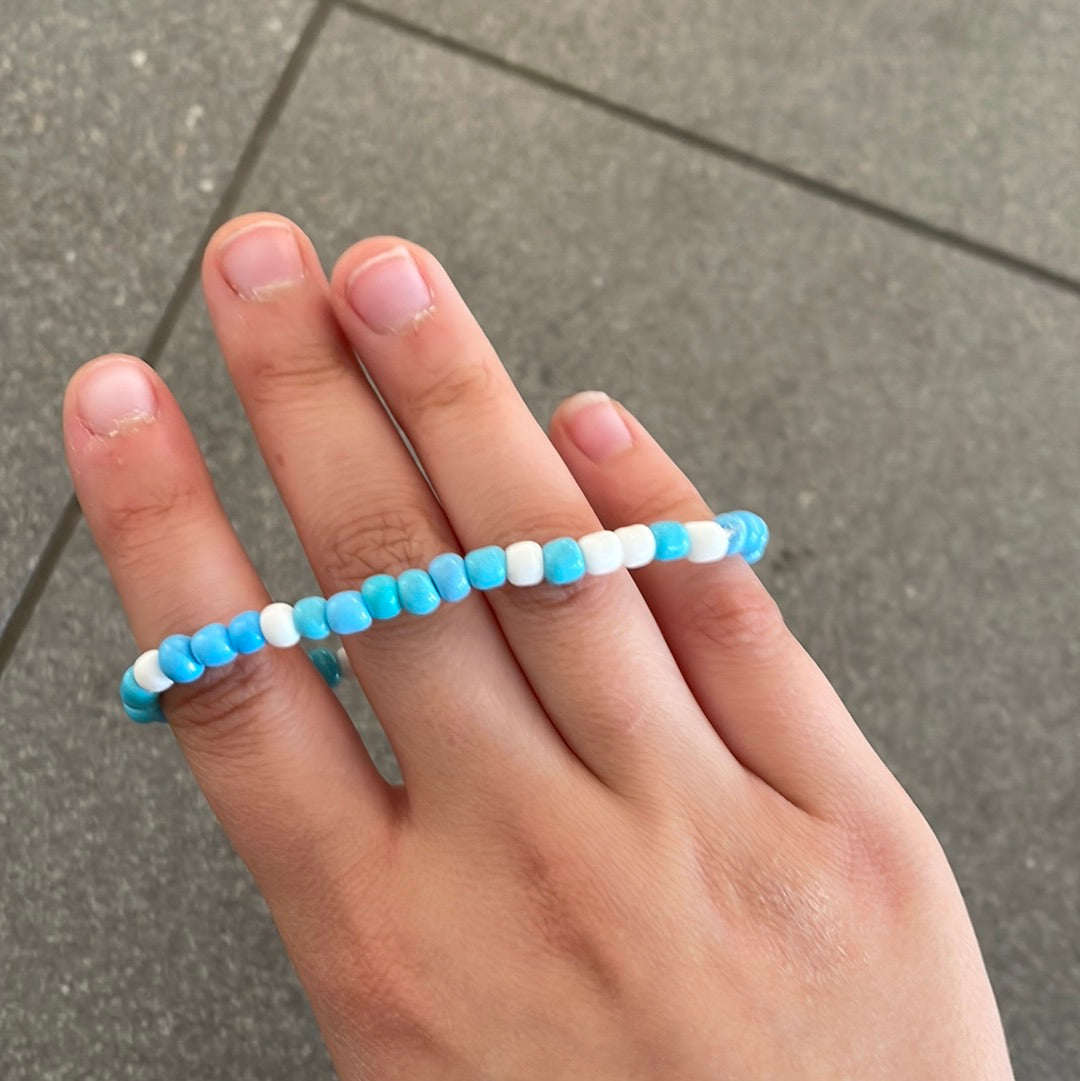 Sky blue seed bead bracelet