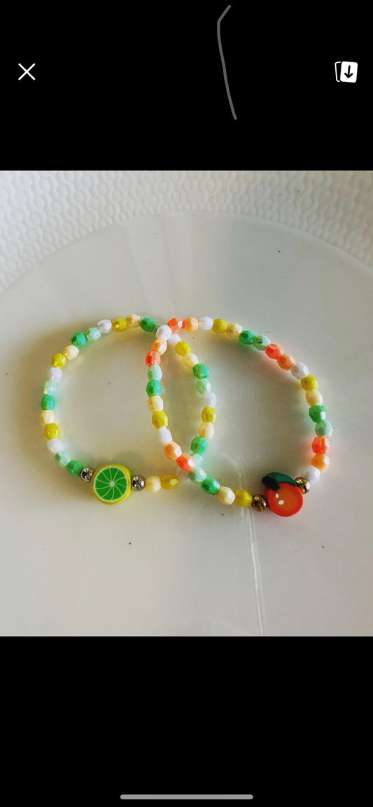 Orange and lemon bracelet set