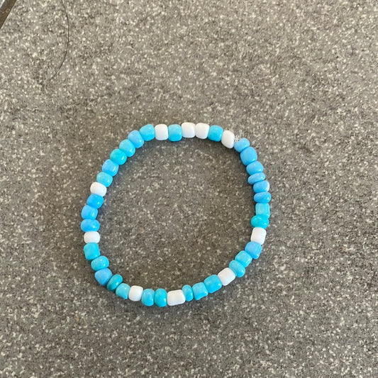 Sky blue seed bead bracelet